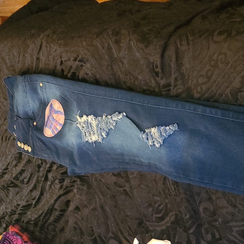 Tush Push Dark blue ripped skinny jean